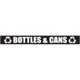 Outdoor Recycling Decal for Recycling Receptacle - White on Clear, “BOTTLES & CANS”
